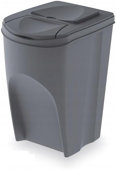 Set de 5 cubos de basura KEDEN SORTIBOX papelera reciclaje, gris, volumen 5x35L