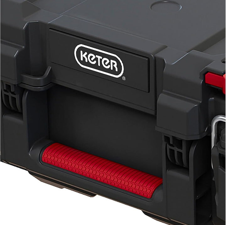 Keter Stack & Roll 253382 Aufbewahrungskoffer für Elektrowerkzeug, robust Aufbewahrungsbox für Elekt