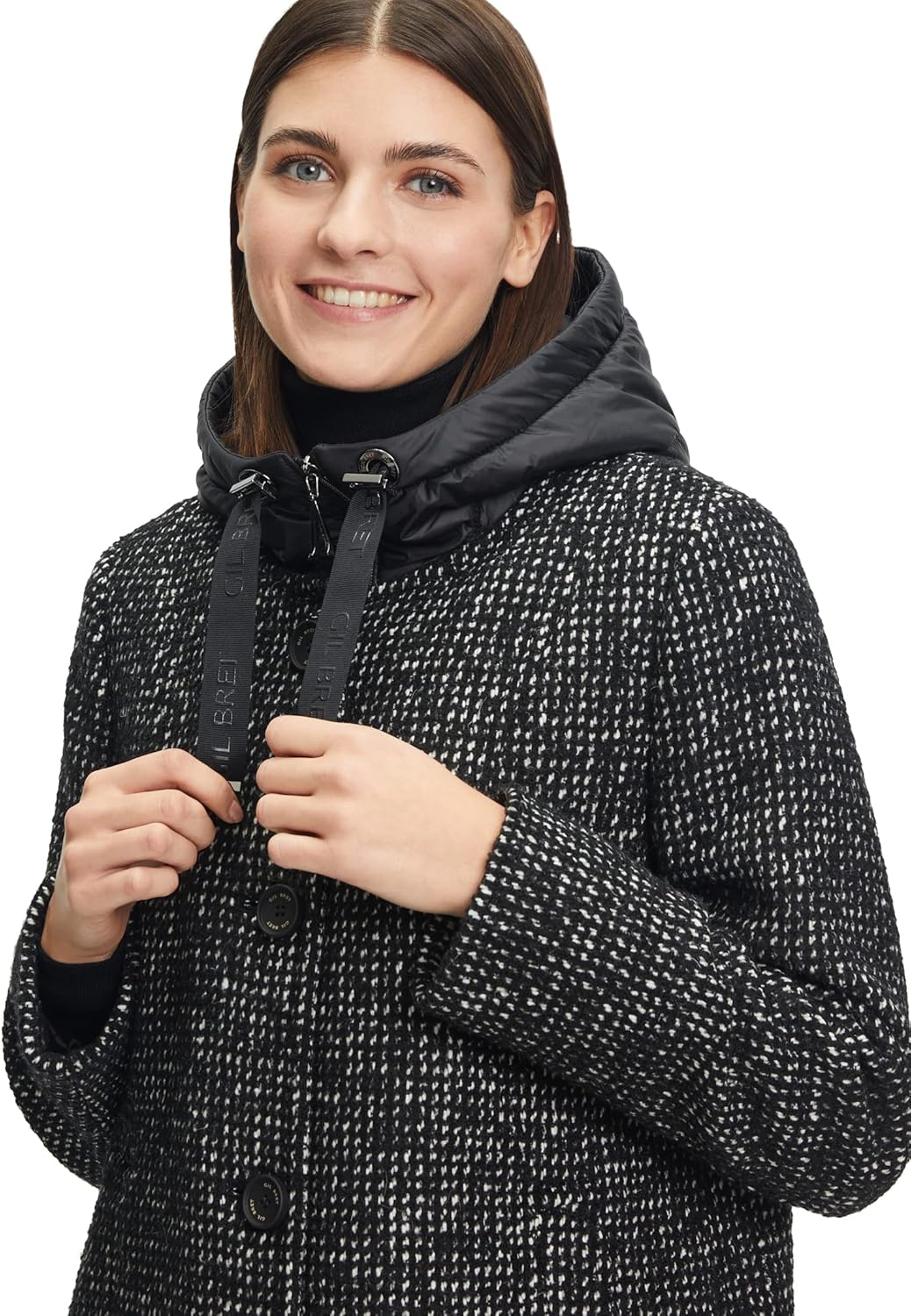 Gil Bret Damen Winterjacke mit Westenteil 42 9810 Black/White, 42 9810 Black/White