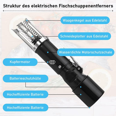 Tongdejing Electric Fish Scraper, Electric Fish Scaler Powerful Electric Fish Scale Battery Fish Sca