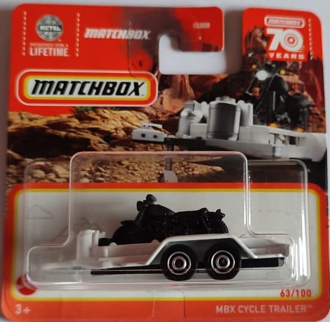 Matchbox MBX Cycle Trailer 63/100 Serie 2023 mit "normalem Motorrad with normal Bike