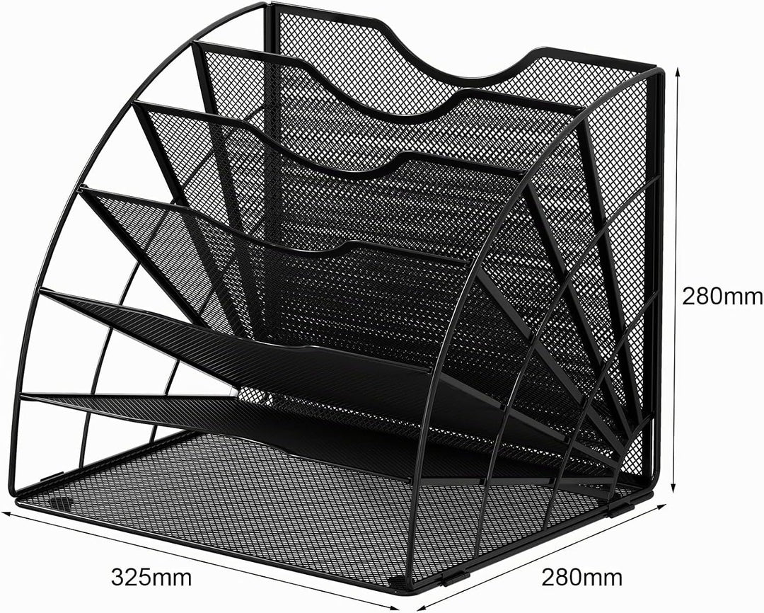 EasyPAG 6 Fächer Fächerförmig A4 Metall Büro Schreibtisch Organizer Dokumentenhalter Aktenablage Zei