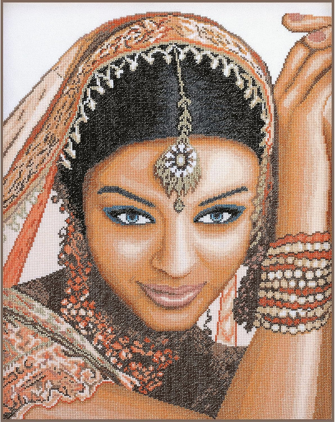 Lanarte Zählmusterpackung Indische Frau Aida Kreuzstichpackung, Baumwolle, Mehrfarbig, 39 x 49 x 0.3