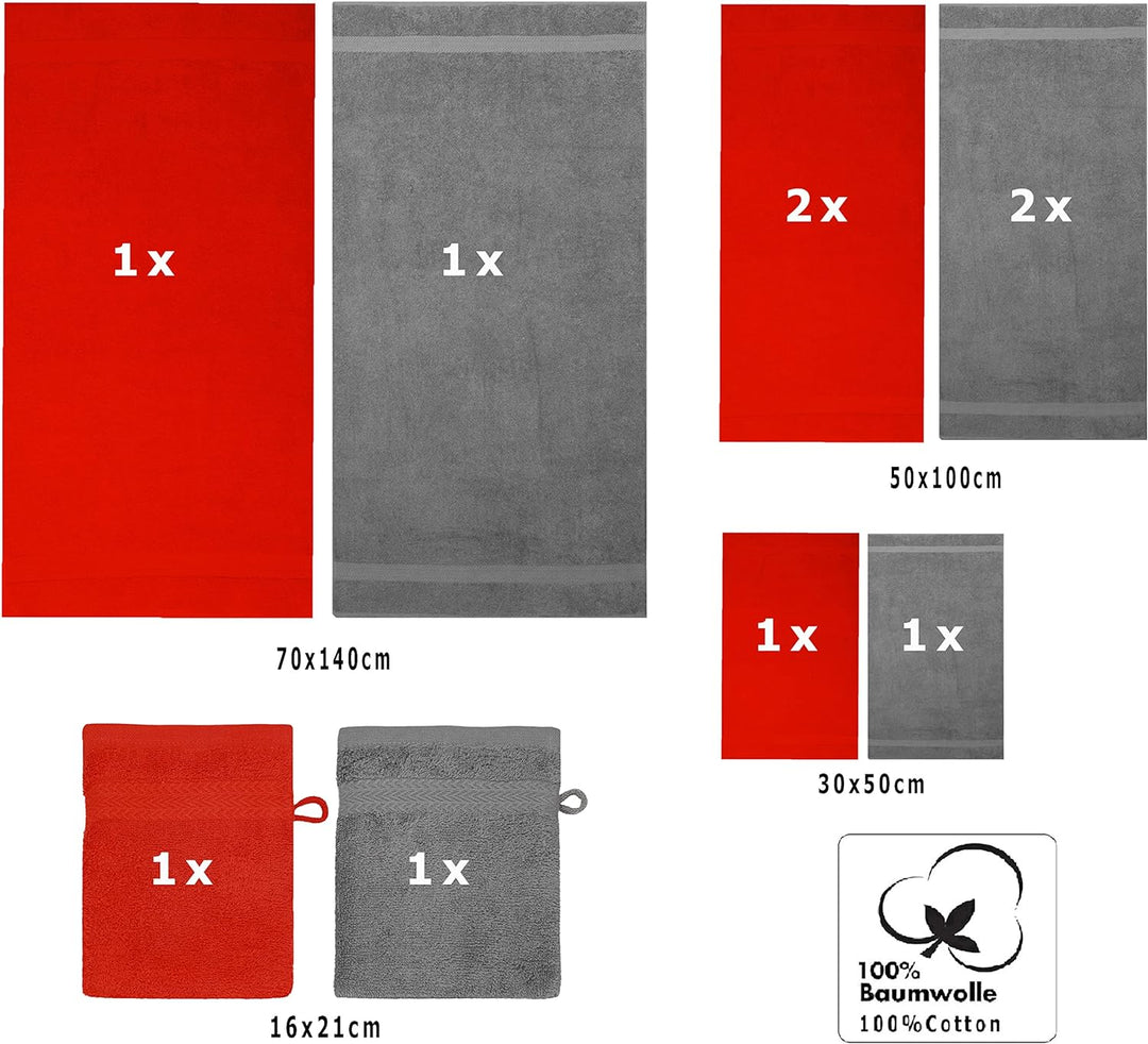 Betz Premium Frottier Handtuch-Set 10-teilig - 2X Duschtücher - 4X Handtücher - 2X Gästetücher - 2X