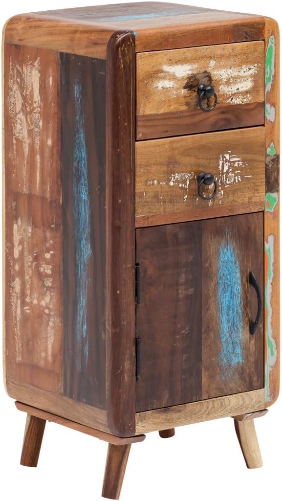 Woodkings® Bad Unterschrank Kalkutta recyceltes Holz bunt rustikal Echtholz massiv Badmöbel Badezimm