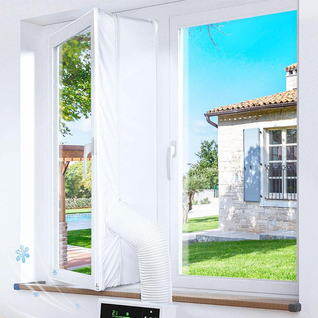 Gruntbear 600CM(236") Fensterabdichtung für Mobile Klimageräte,Klimaanlagen,Wäschetrockner,Ablufttro