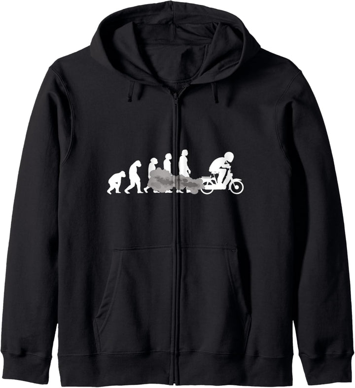 Mofa Mofaroller EVOLUTION Moped Mofafahrer tshirt Mofa Kapuzenjacke