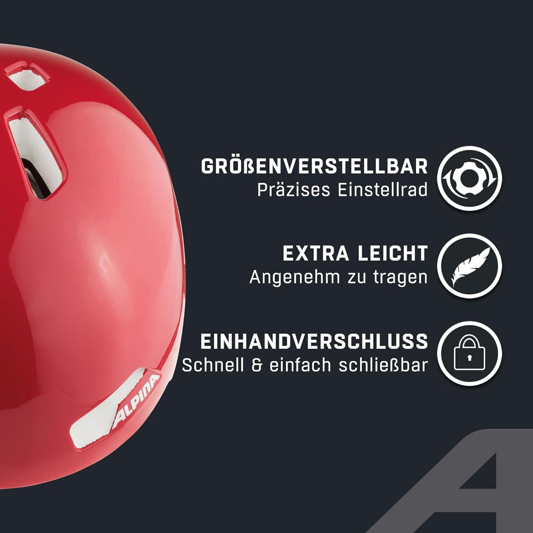 ALPINA HACKNEY - Leichter, Bruchfester & Optimal Klimatisierter Fahrradhelm Mit Nachrüstbarem LED Fü