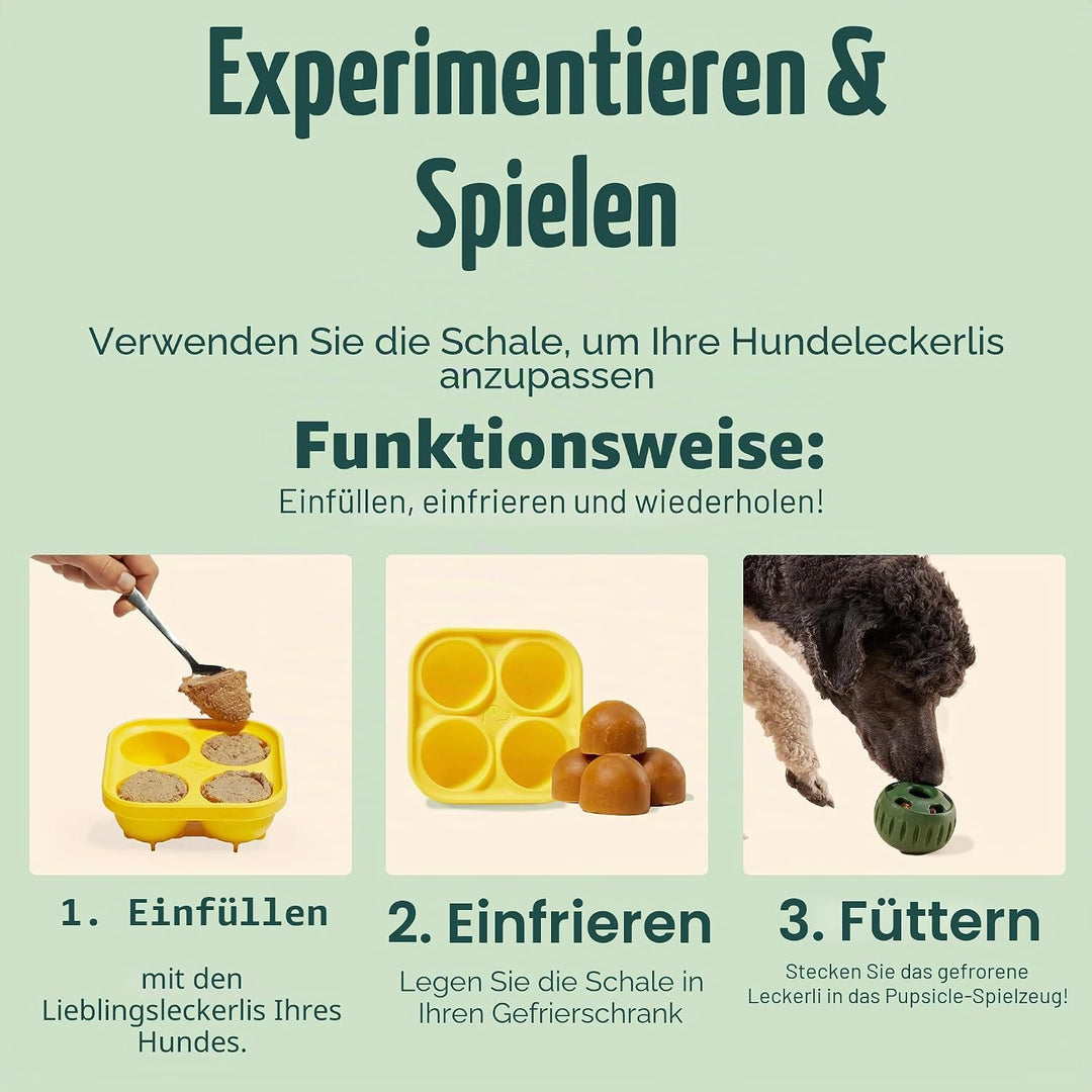 WOOF Pupsicle and Treat Tray - Langlebiges interaktives Hundespielzeug gegen Langeweile und Silikonf