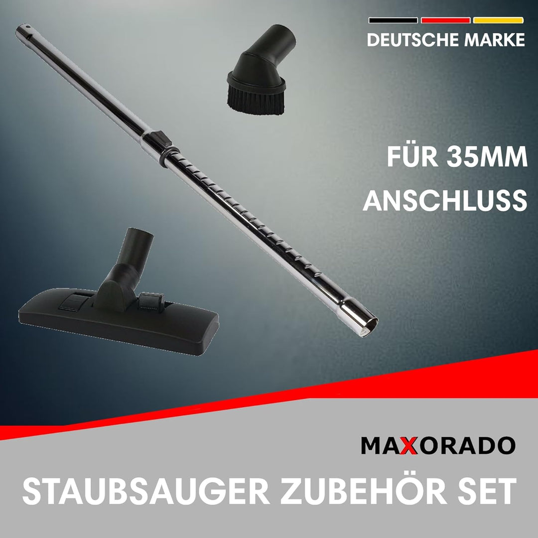 Staubsaugerrohr 35mm + Bodendüse + Zusatz Möbelpinsel - passend für Industriesauger Kärcher Bosch Ei