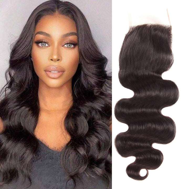 Huarisi 4x4 Closure Human Hair 20 Inch Free Part Lace Closures 12a Grade Brazilian Body Wave Virgin