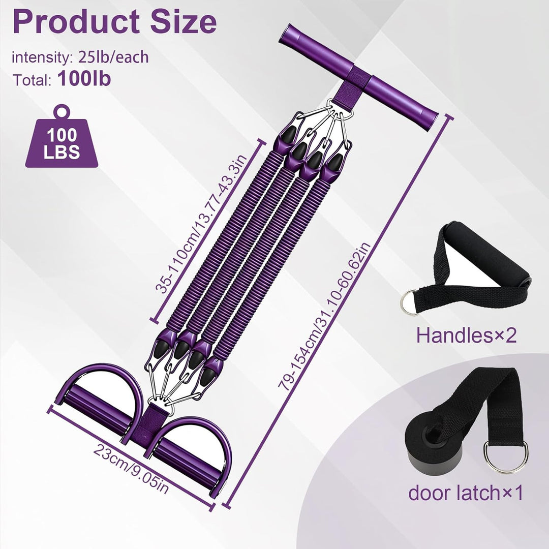 Bauchtrainer, Widerstandsband-Set mit Verstellbaren Griffen, 45kg Einstellbar für Sit-Ups, Bein- und