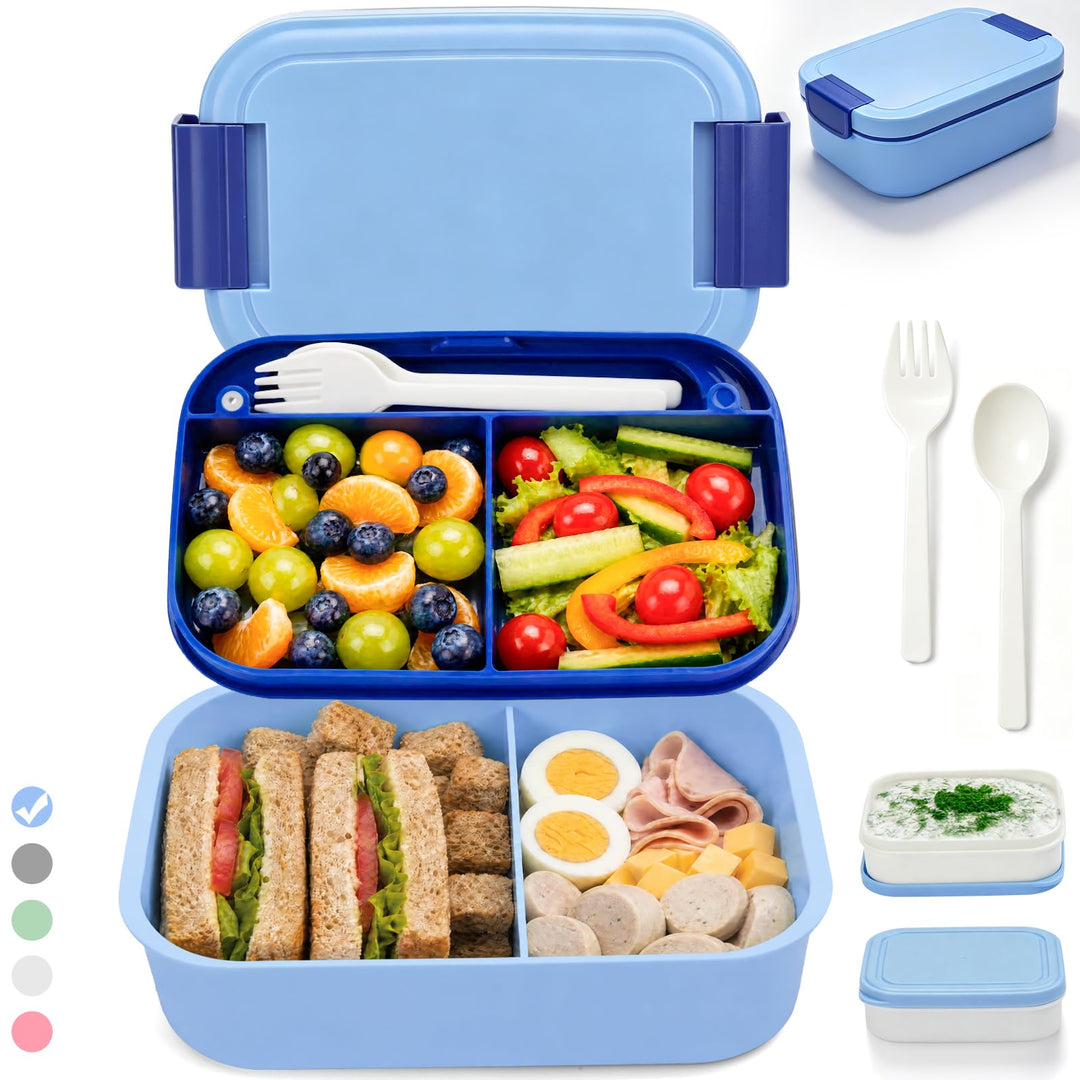 BIBURY Brotdose für Kinder und Erwachsene Mit Fächern, 1960 ML BPA-Frei, Auslaufsicher Lunchbox, Ben