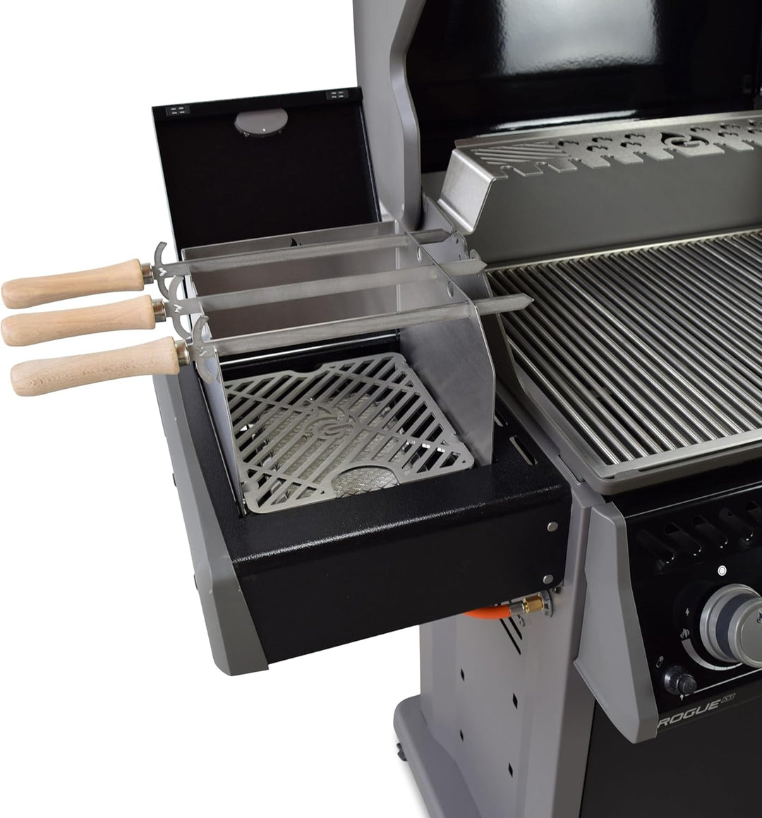 Grillrost.com Edelstahl Grillspiess | BBQ-Spiess | Churrasco | Drehspiess (50 cm) Grillspiess Set, G