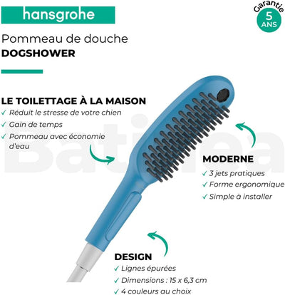 hansgrohe Hundedusche DogShower, Brause wassersparend mit 3 Strahlarten zur Fellpflege von Hunden un