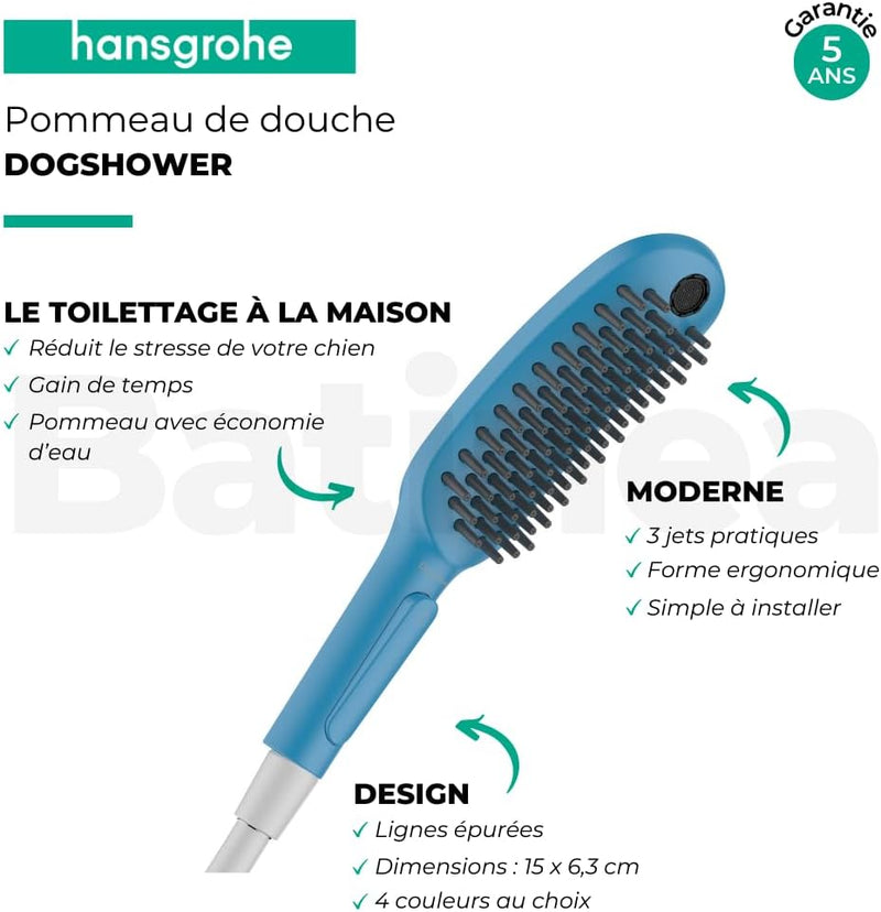 hansgrohe Hundedusche DogShower, Brause wassersparend mit 3 Strahlarten zur Fellpflege von Hunden un