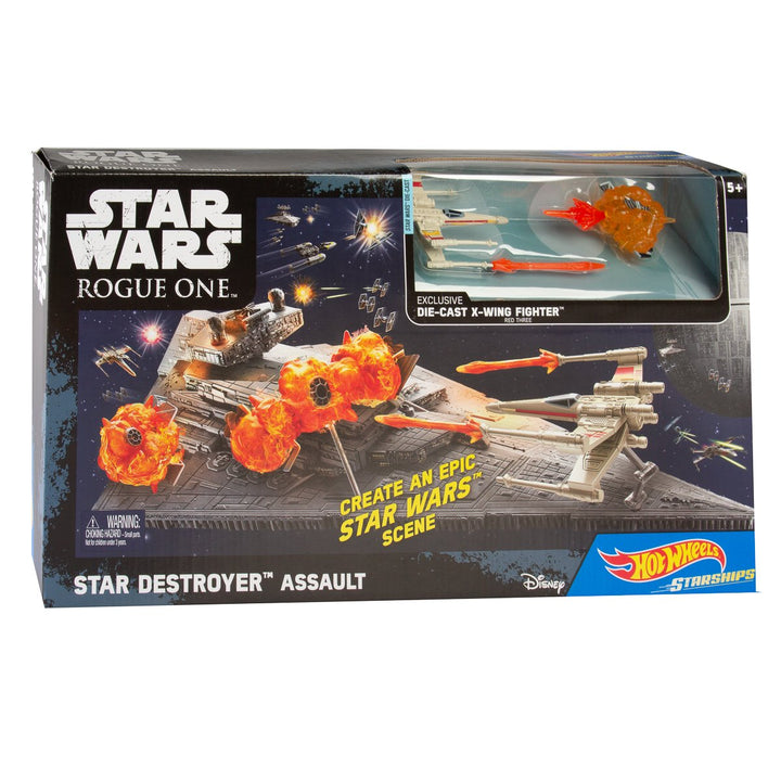 Hot Wheels Mattel – DPX66 Star Wars : Rogue One – Sternzerstörer Schauplatz mit Die-Cast X-Wing Figh