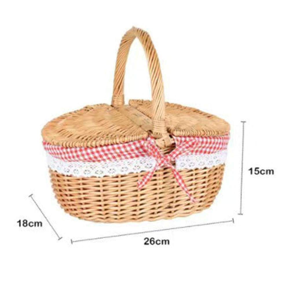 Picknickkorb, Picknickkorb, Picknickkorb aus Korbgeflecht, Landhausstil, Picknickkorb aus Korbgeflec
