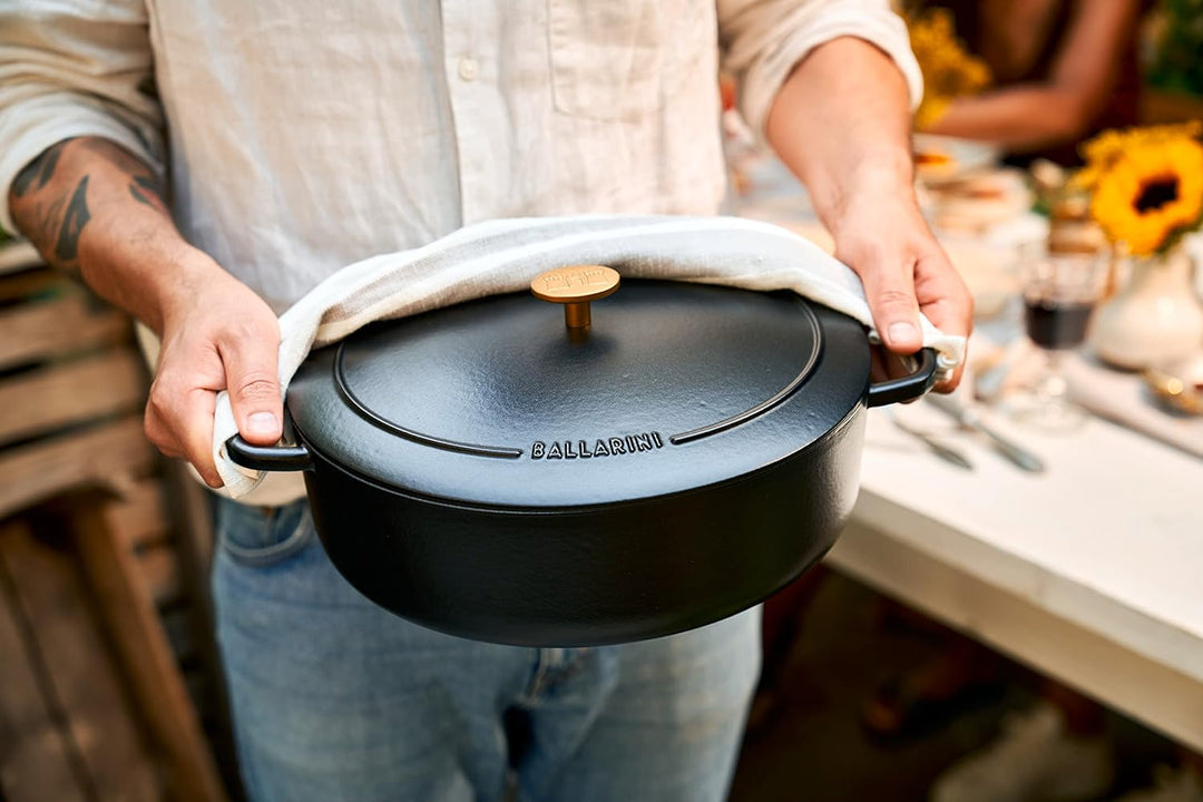 BALLARINI Bellamonte Auflaufform, Bräter, Dutch Oven, Emailliertes Gusseisen, Oval, 33 cm, 6,5 L, Sc