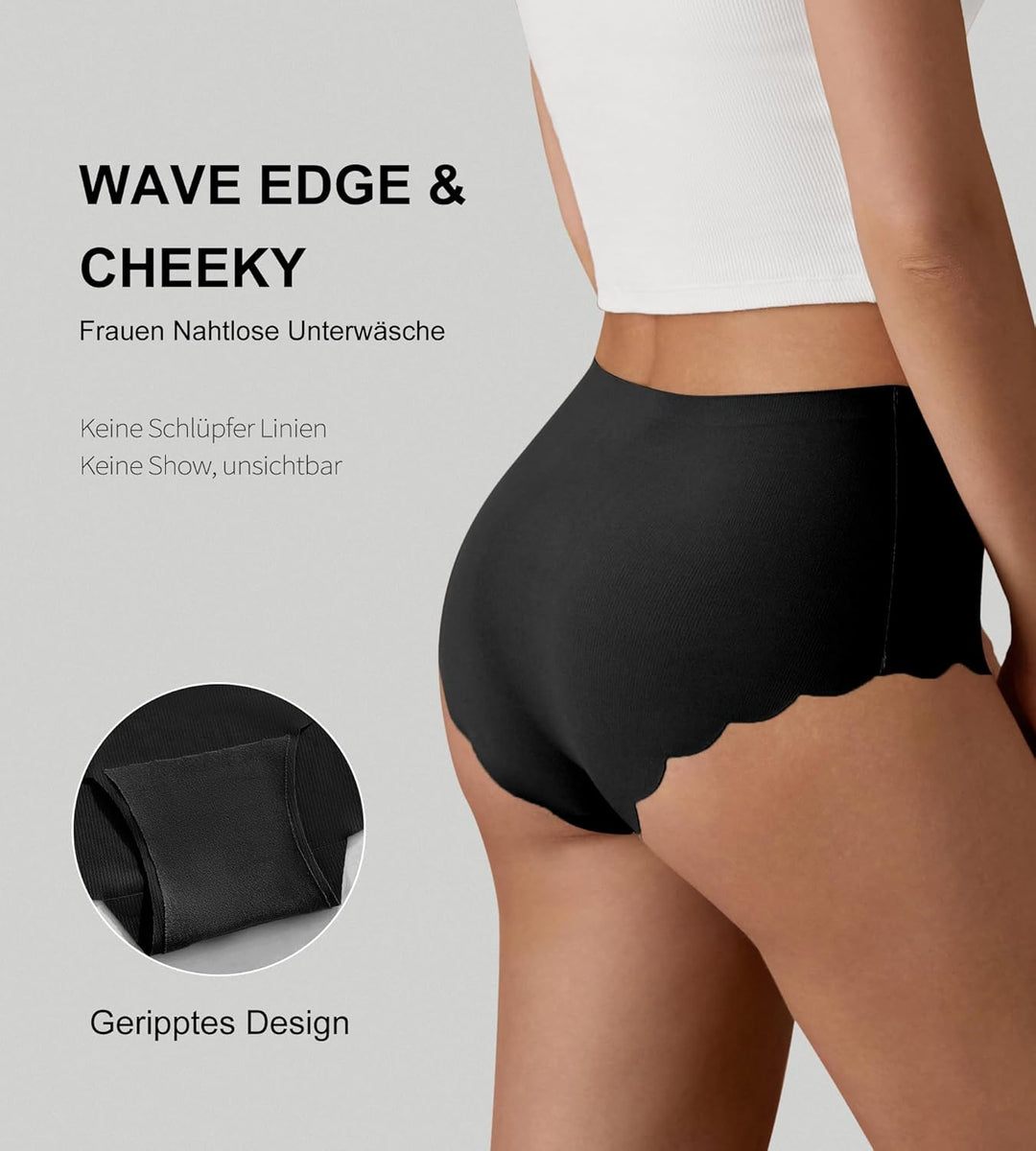SHARICCA Nahtlos Slips Unterwäsche Damen Hohe Taille Bequeme Seamless Hipster Slips No Show Unterhos