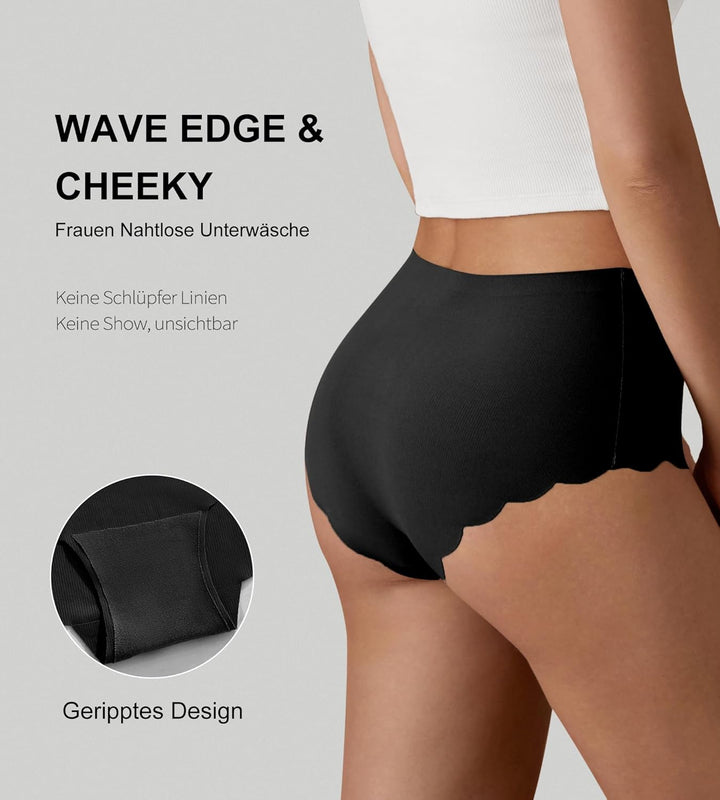SHARICCA Nahtlos Slips Unterwäsche Damen Hohe Taille Bequeme Seamless Hipster Slips No Show Unterhos