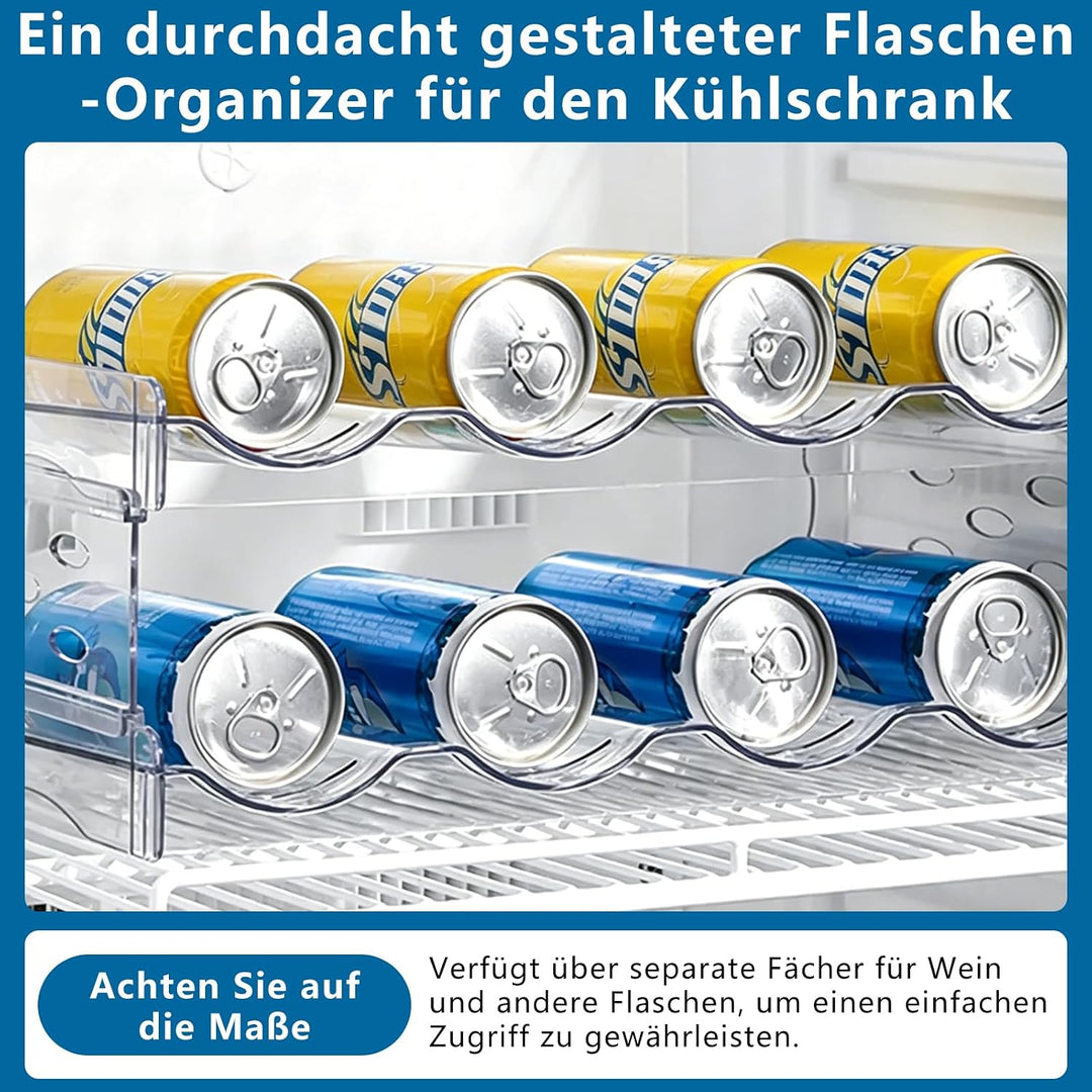 3 Etagen Flaschen-Organizer-Schrank für Kühlschrank, Stapelbarer Flaschenhalter für Vorratskammer Wa