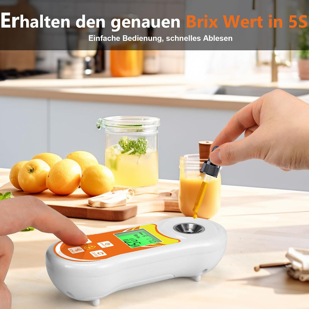 Digitales Brix-Refraktometer, YINMIK Brix Messgerät mit 0-60%, Refraktometer, automatische Temperatu