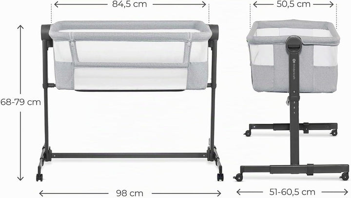 Kinderkraft NESTEE UP 2 Beistellbett 2 in 1, Kinderreisebett mit Matratze Laken, 5-stufige Matratzen