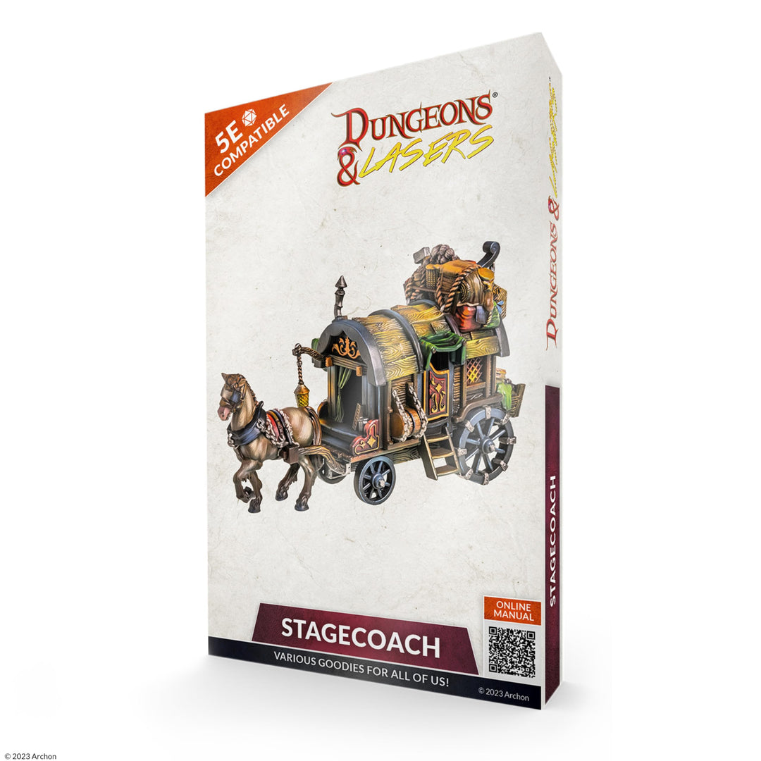 Dungeons & Lasers Stagecoach DNL0060 - 28 mm Kunststoffmodellbau, unlackiert und zerlegt - Für Teena