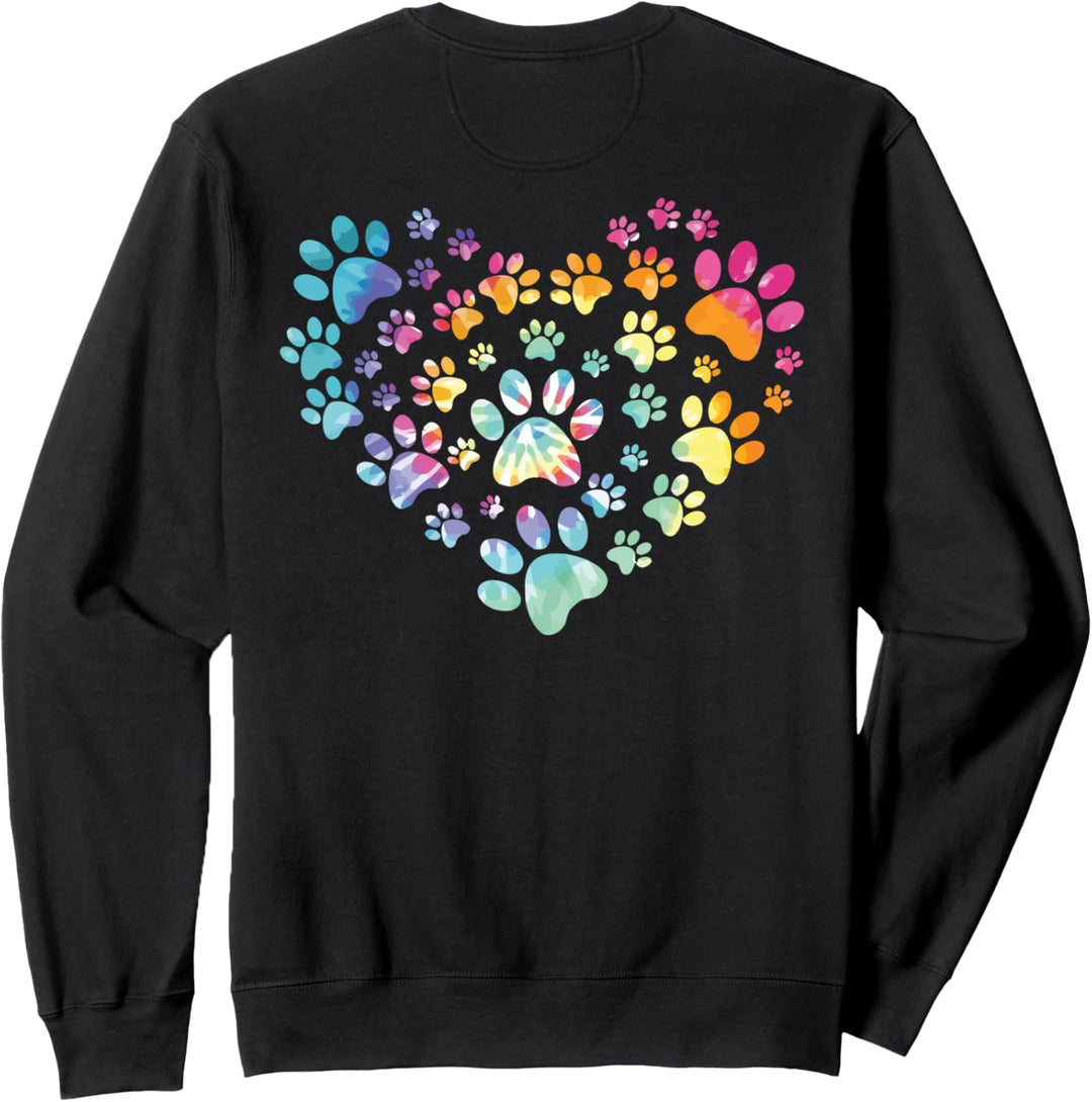 Backprint Hunde Pfote Hund Haustier Pfotenabdruck Sweatshirt