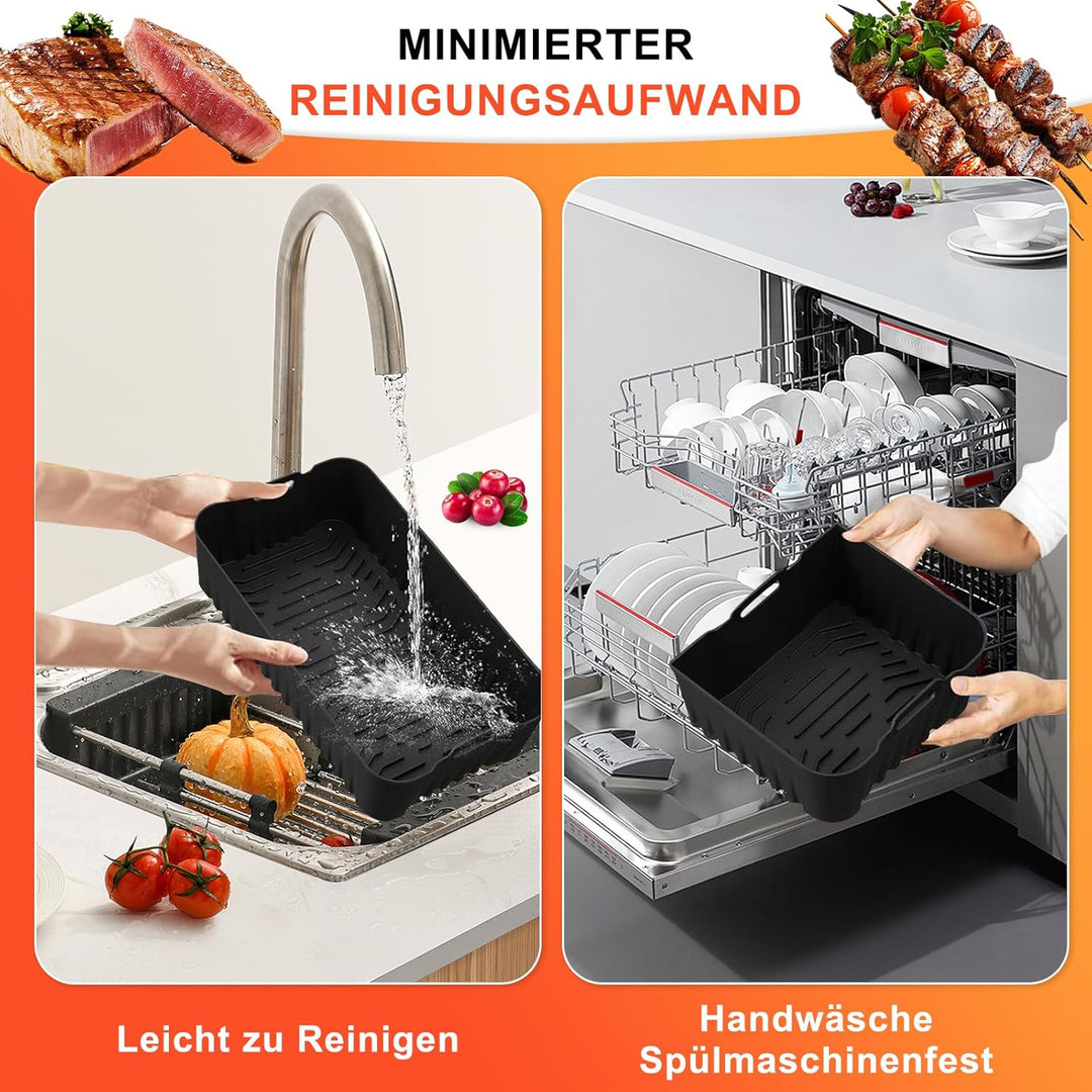 Heissluftfritteuse Zubehör für Cosori Dual Blaze Twinfry XXL 10L, Airfryer Silikonform Zubehör (1x10