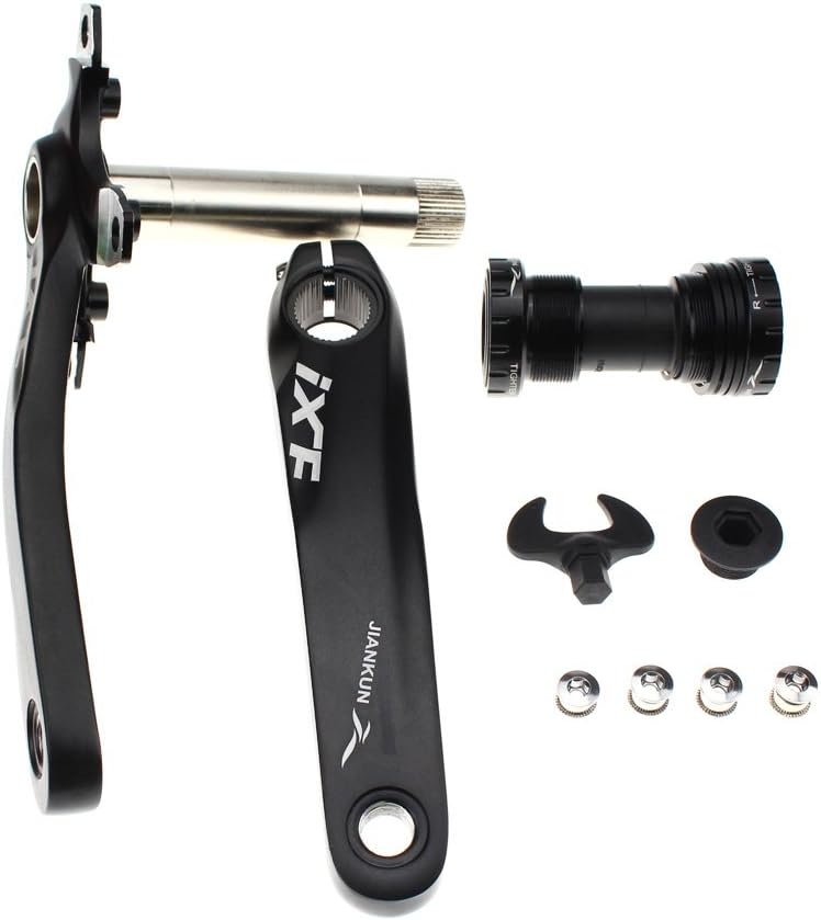 CYSKY Fahrrad Kurbelarm Set 170mm 104 BCD mit Tretlager Kit und Kettenblattschrauben für MTB BMX Ren