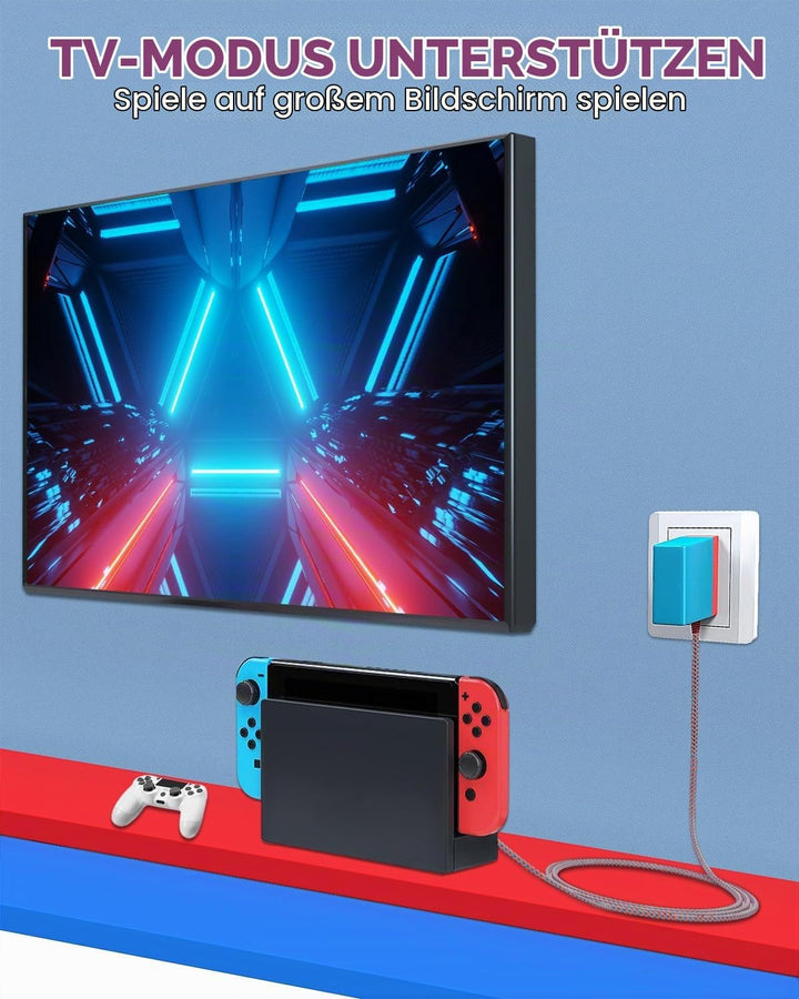Ladegerät für Switch Console Netzteil Ladekabel Unterstützt TV-Modus Schnelles Aufladen Accessories