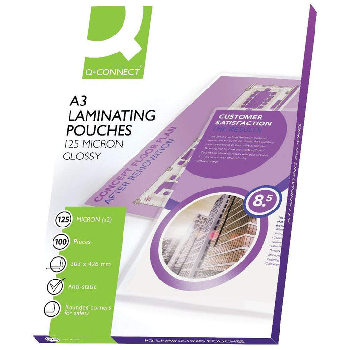 Q-Connect KF04124 Laminiertaschen A3 125 Mikron 100 Stück