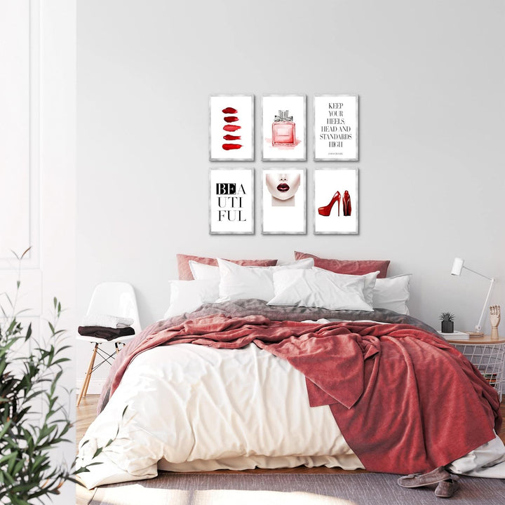 Novart Wandbilder Set - KOMPLETT AUFHÄNGFERTIG - Made in Germany - Moderne Bilder Fashion Wohnzimmer