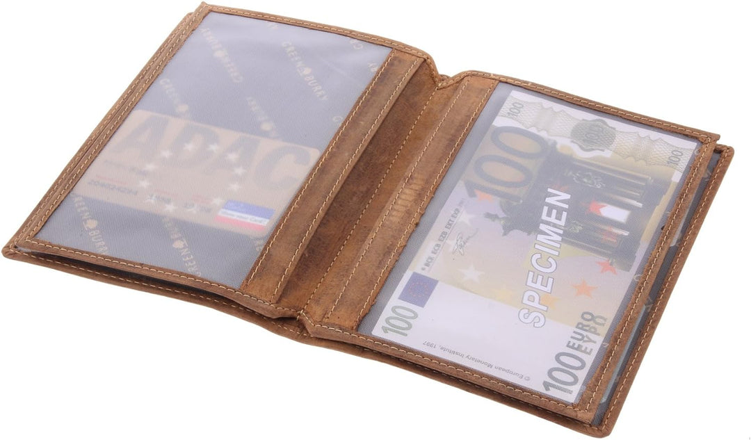 Greenburry Vintage Biker-Ausweismappe - Leder Ausweis-Etui für Biker - 16,5x12x1 cm