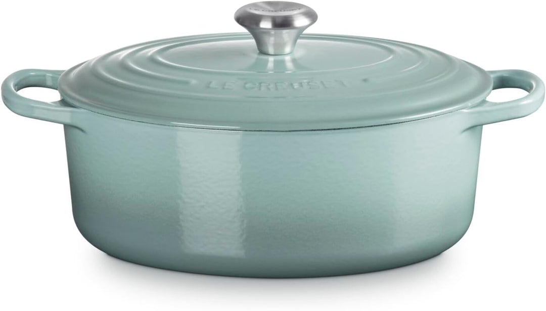 Le Creuset Signature Ovaler Bräter aus Gusseisen, 29 cm, 4,7 Liter, Sea Salt