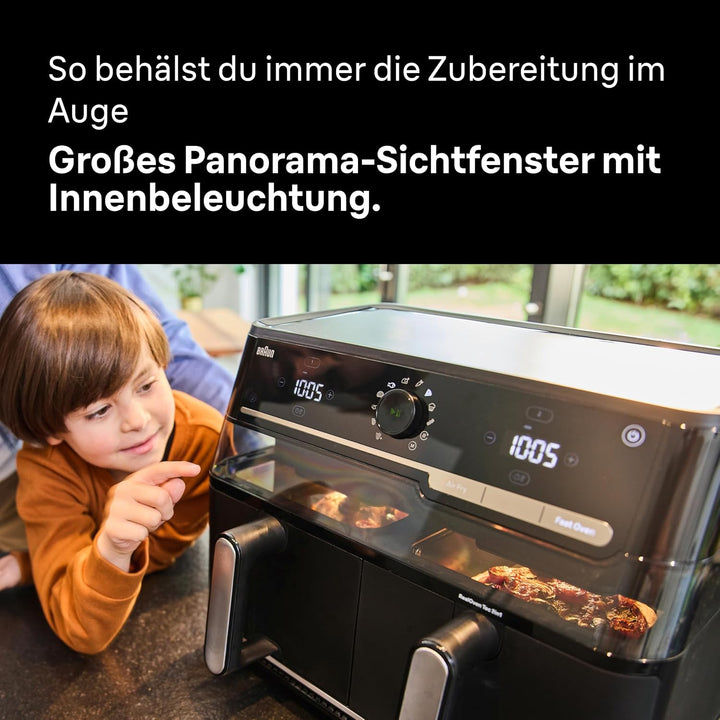 Braun TwinCook 5 – 2-in-1 Heissluftfritteuse 10L, Dual-Zone Airfryer mit Sync &amp; Match Funktion, Real