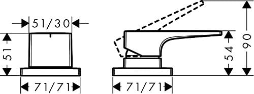 hansgrohe Wannenarmatur Metropol, Mischbatterie für 2 Funktionen, Chrom