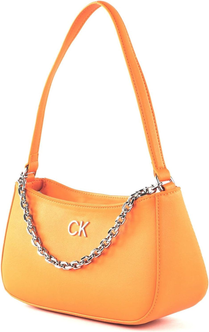 Calvin Klein Re-Lock Shoulder Bag W Chain Orange Flash