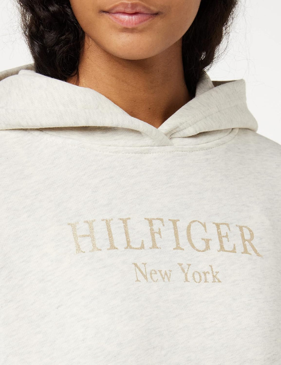 Tommy Hilfiger Damen Pullover-Kapuzenpulli XS Beige (Heathered Oatmilk), XS Beige (Heathered Oatmilk