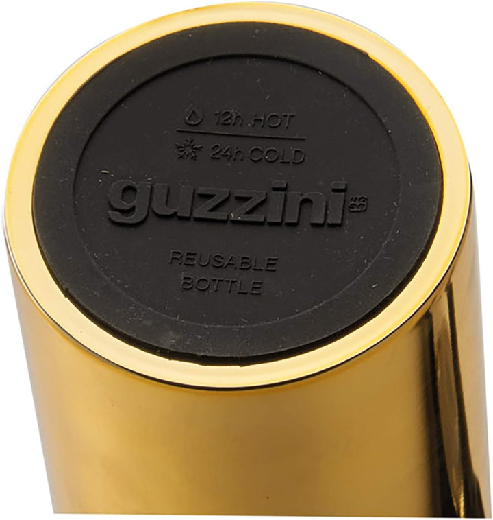 Guzzini - On The Go, ENERGY Thermosflasche, Trinkflasche Edelstahl - Gold, Ø 7,3x h21,2 cm | 500 cc