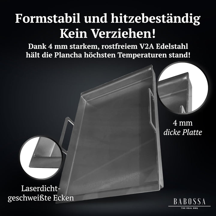 BABOSSA Premium Einsatzpfanne/Plancha kompatibel mit allen Broil King Regal & Imperial | 48x32.5cm |