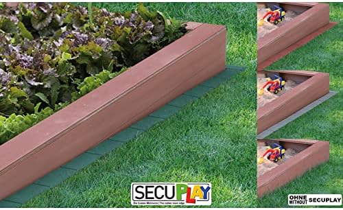 Secuplay Gummi Rasenkante/Mähkante - 100x10x3,6cm - Grün - 10er Pack 10er Pack Grün, 10er Pack Grün
