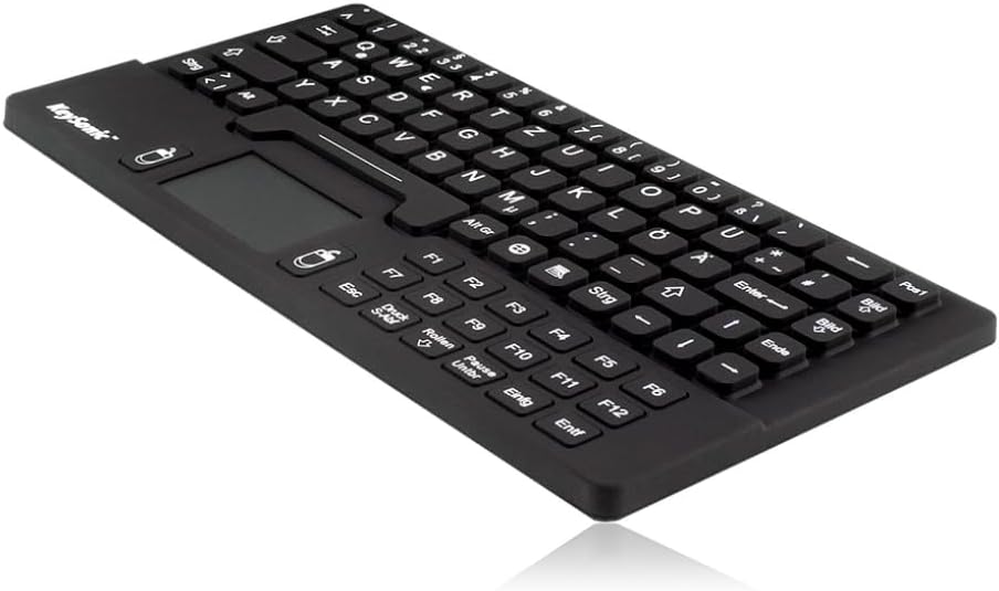 KeySonic KSK-5031IN (DE) Wasser-/Staubdichte Mini-Tastatur (USB-kabelgebunden) aus Silikon mit Touch