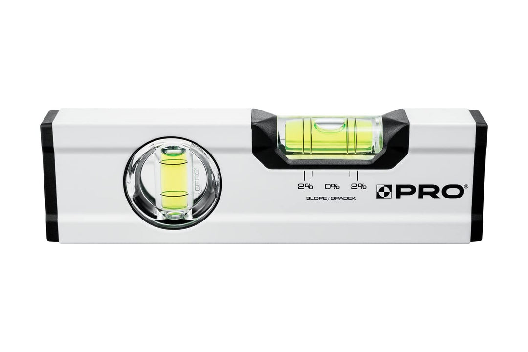 PRO600 Mini Wasserwaage 17cm mit 2% Gefälle - Ergonomischen Profil und ERS+ (Easy Reading System) Pr