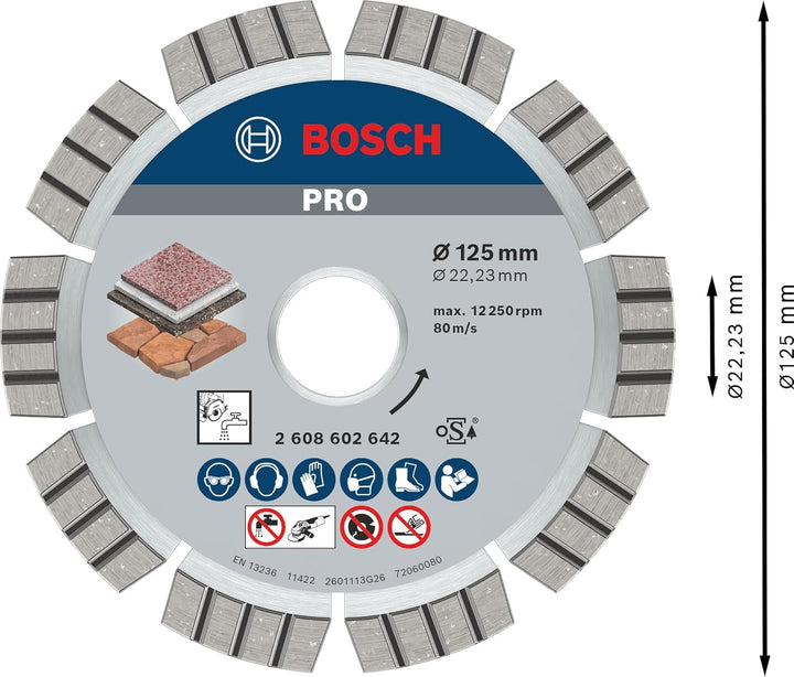 Bosch Professional Diamanttrennscheibe (für extrem hartes Gestein, Ø: 125 mm, Zubehör für Winkelschl