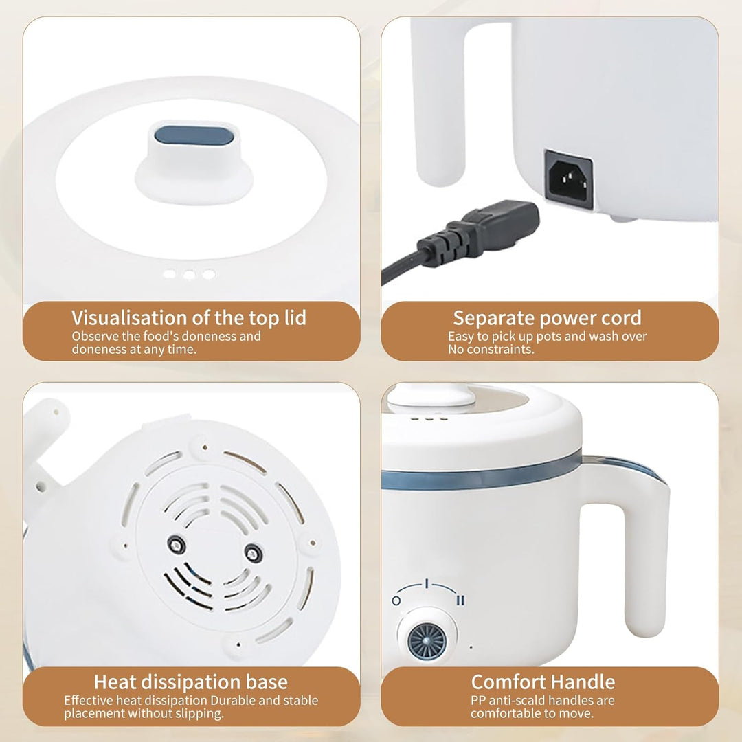 Elektrische Hot Pot, 1.7 L Tragbare Mini Antihaft Multikocher, 220V Elektrischer Kochtopf mit Duale