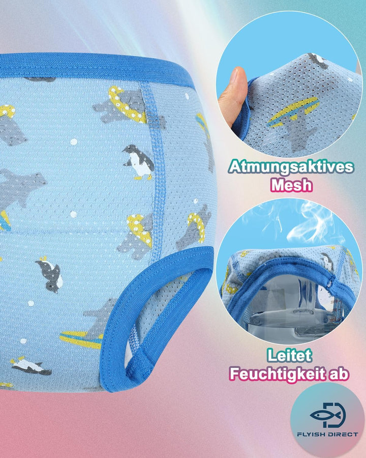 FLYISH DIRECT Töpfchen Trainingshose, 6 Stück Hohle Trainingshose, Atmungsaktiv und Weich Baumwolle