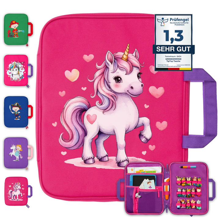 GRINSEZWERGE Tasche für Edurino & Tonie Figuren, TipToi Stift und Kinder Tablet | Mäppchen mit Platz